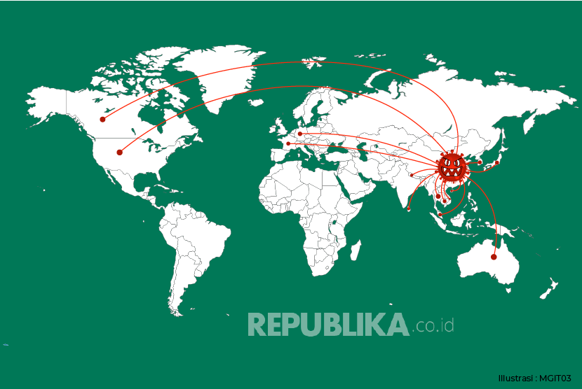 Ilustrasi penyebaran virus corona. Tingkat paparan Covid-19 di Stockholm, Swedia dan London, Inggris tampak serupa meski kedua Ibu Kota negara tersebut menerapkan strategi pembatasan wilayah yang berbeda. 