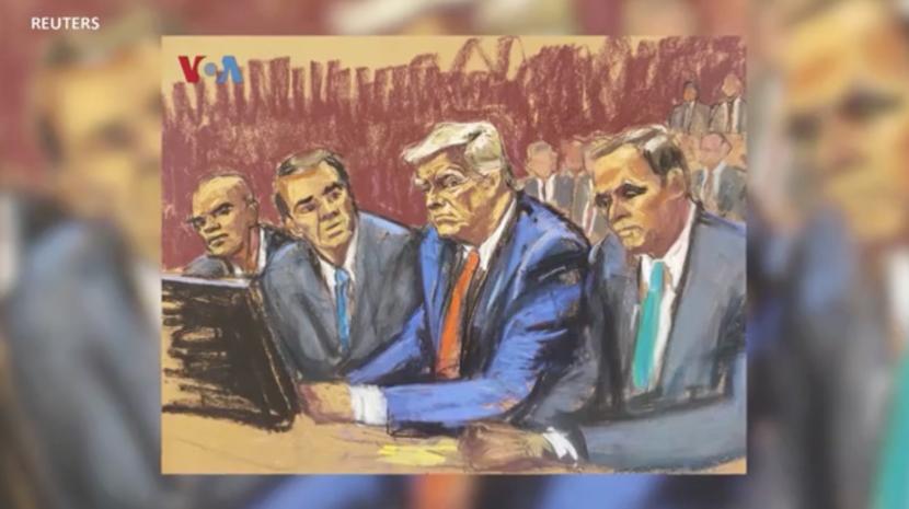 Ilustrasi Persidangan Donald Trump