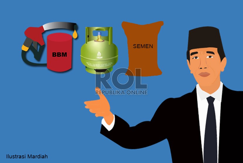 Ilustrasi Presiden Jokowi umumkan penurunan harga BBM, elpiji 12 kg, dan semen.