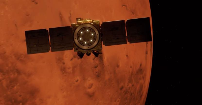 Ilustrasi probe Uni Emirat Arab berhasil masuk ke orbit Mars