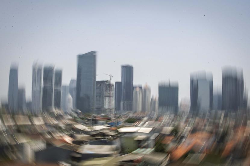 ilustrasi:resesi - Suasana deretan gedung bertingkat di kawasan Jakarta. Pemerintah menyebut kondisi ekonomi global semakin gelap pada tahun depan. 