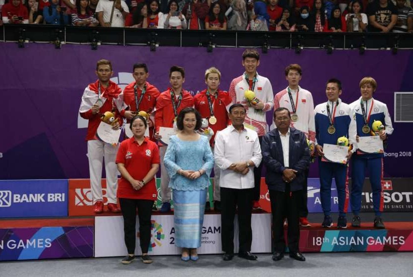 Indonesia meraih medali emas nomor ganda putra Asian Games 2018.