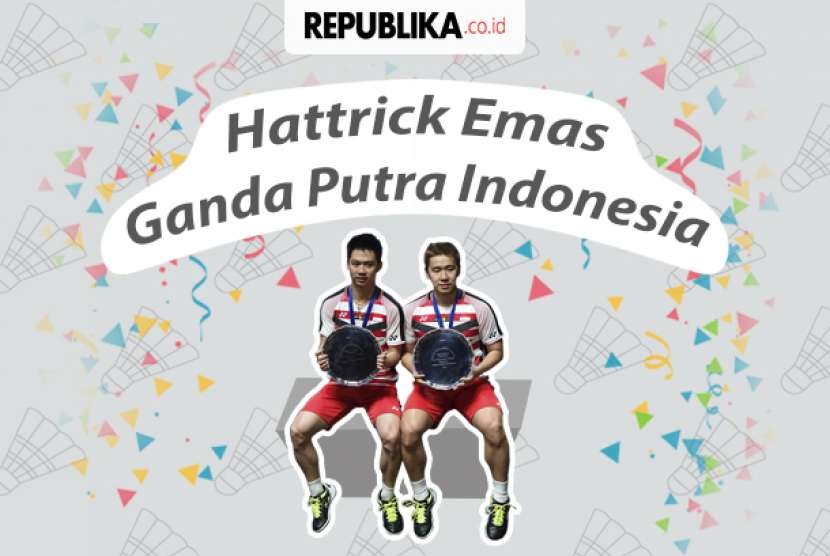 Indonesia merajai bulu tangkis ganda putra dalam tiga penyelenggaraan Asian Games.