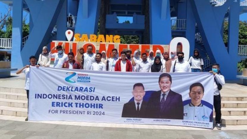 Indonesia Muda mendeklarasikan Erick Thohir for President RI 2024 yang bertempat di KM 0 Sabang.