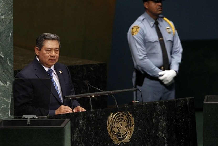 Indonesia's President Susilo Bambang Yudhoyono speaks during the 67th United Nations General Assembly at U.N. headquarters in New York, September 25, 2012.   