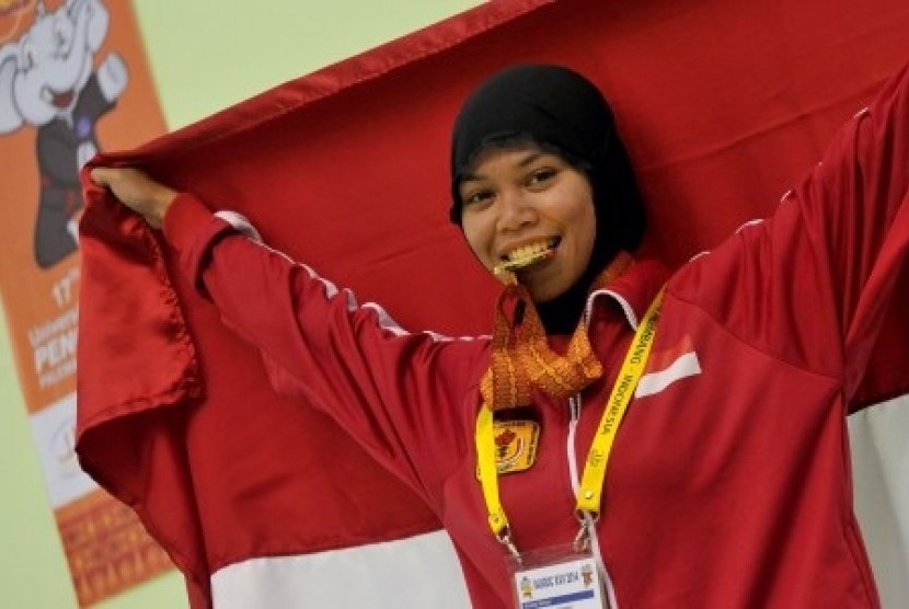 Indonesian athlete in martial arts, Sri Rahayu, wins gold medal after defeating Nguyen Thi Kim from Vietnam in ASEAN University Games on Friday. (File)