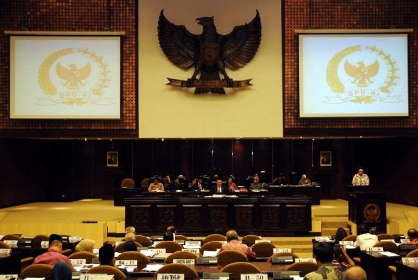 Indonesian House of Representative during a plenary session in Senayan, Jakarta (illustration)  
