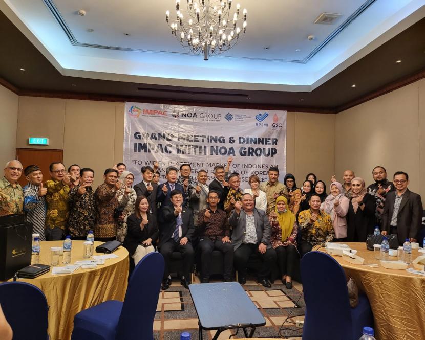 Indonesian Manpower Placement Consorsium (IMPAC) melakukan pertemuan dengan NOA grup Korea di Jakarta pada Jumat, 26 Agustus 2022.  