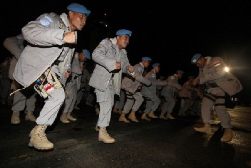 Indonesian police personnel are ready to depart for Darfur, South Sudan. (file photo)  