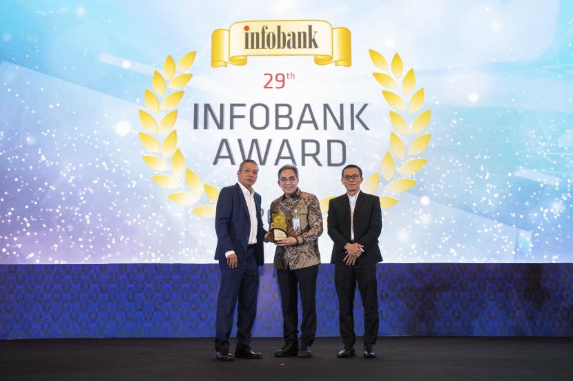 InfoBank Media Grup memberikan apresiasi kepada bank BJB pada acara Banking Mastery Forum & Appreciation 2024, yang diselenggarakan di Shangri-La, Jakarta, Kamis (29/8/2024). 