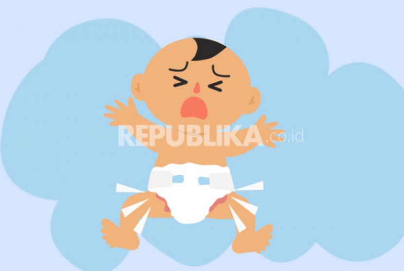 Bayi menggunakan popok (ilustrasi). Idealnya, popok bayi harus diganti tiga hingga empat jam sekali.
