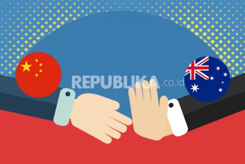 Infografis warga Australia semakin tidak percaya pada China. Australia memperingatkan warganya yang berada di China waspadai penangkapan. Ilustrasi.