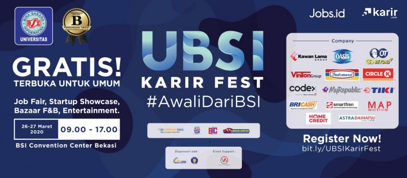 Informasi mengenai UBSI Karir Fest 2020.