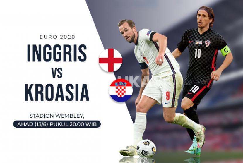 Inggris vs Kroasia membuka laga Grup D Euro 2020.