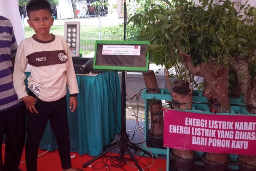 Inovasi energi listrik dari pohon kedondong yang ditemukan Naufal Raziq, siswa MTsN Langsa Lama, Kota Langsa.