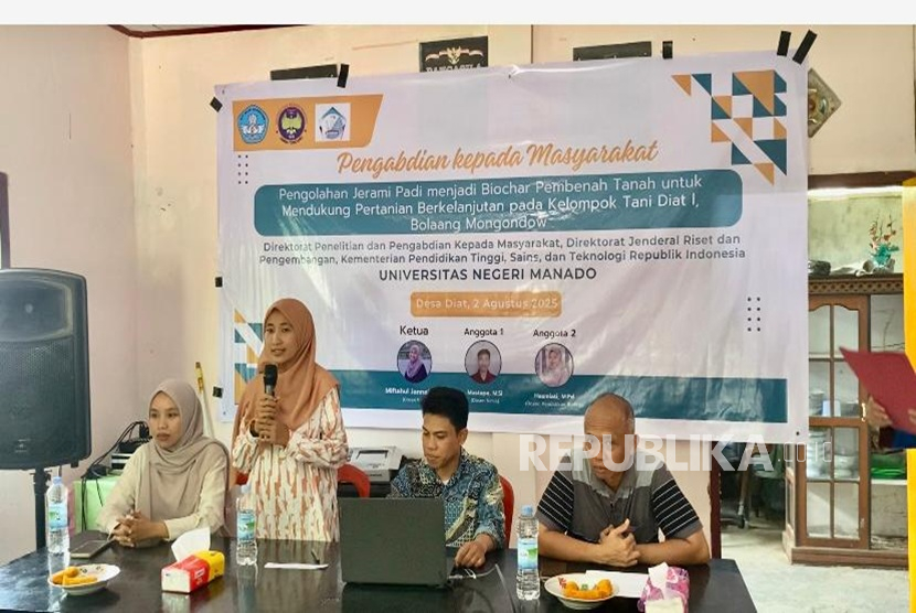 Inovasi ramah lingkungan kembali lahir dari dunia kampus. Tim dosen Universitas Negeri Manado (Unima) melaksanakan program Pengabdian kepada Masyarakat bertajuk Pengolahan Jerami Padi menjadi Biochar Pembenah Tanah untuk Mendukung Pertanian Berkelanjutan pada Kelompok Tani Diat I, Bolaang Mongondow.