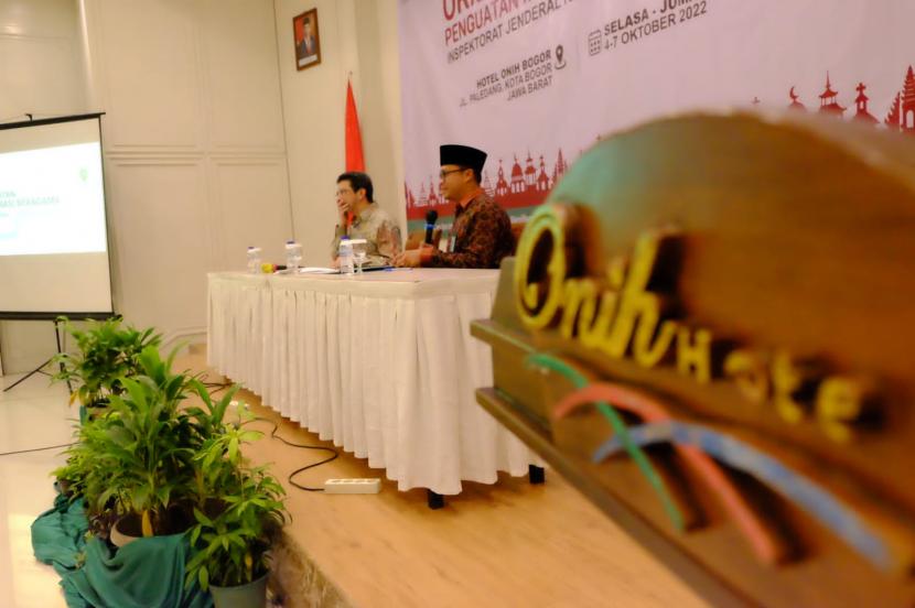 Inspektorat Jenderal Kemenag menyelenggarakan Orientasi Pelopor Moderasi Beragama Inspektorat Jenderal Tahap III di Hotel Onih, Bogor, Jawa Barat, Rabu (5/10/2022). 