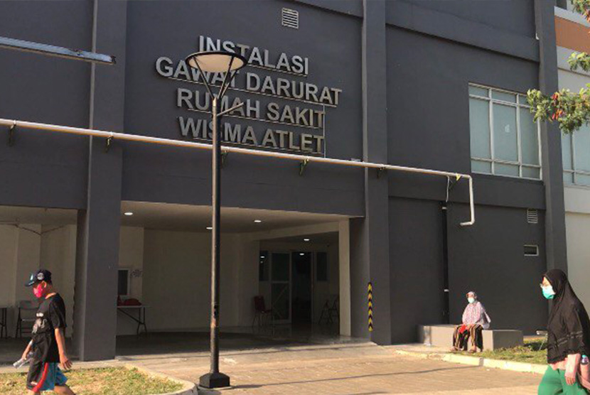 Instalasi Gawat Darurat di Wisma Atlet Kemayoran, Jakarta. Wisma Atlet Kemayoran menjadi rumah sakit darurat sekaligus tempat isolasi mandiri untuk pasien Covid-19 sejak Maret 2020. Ilustrasi