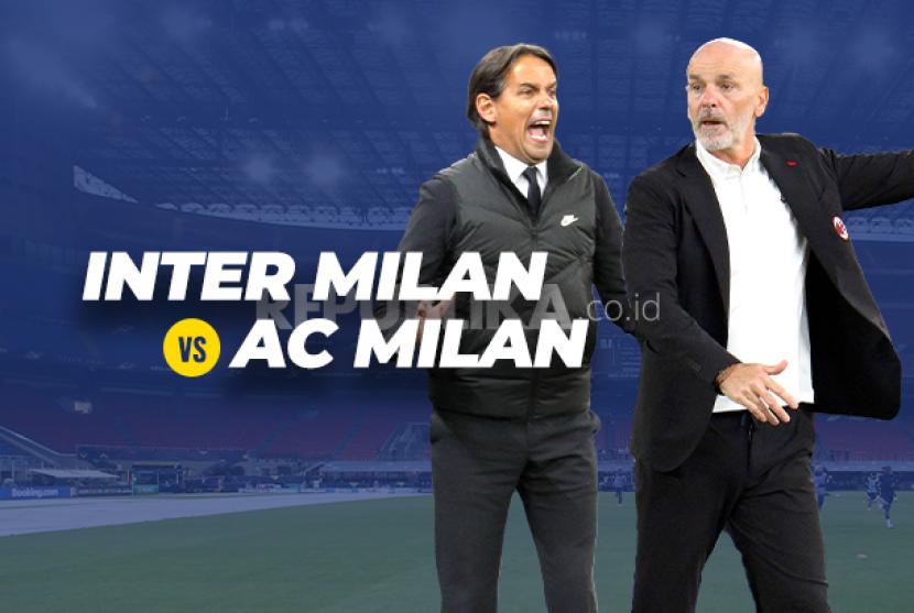 Inter Milan vs AC Milan, derby della madonnina di semifinal Liga Champions 2023, ajang adu taktik Simone Inzaghi (kiri) dan Stefano Pioli.