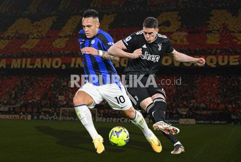 Penyerang Lautaro Martinez Inter Milan vs penyerang Juventus Dusan Vlahovic.