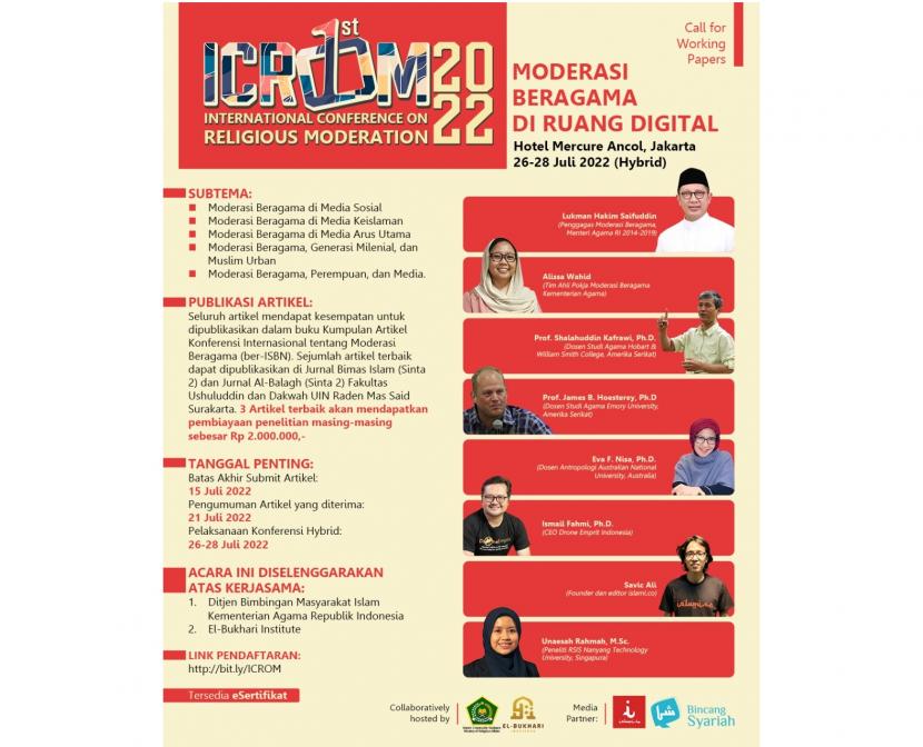 International Conference on Religious Moderation ICROM 2022 merupakan ruang diskusi terkait moderasi beragama.