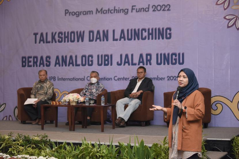 IPB University menggelar Talk Show Beras Analog Ubi Jalar Ungu di IPB International Convention Center (IICC), Bogor, Selasa  (29/11/2022). 