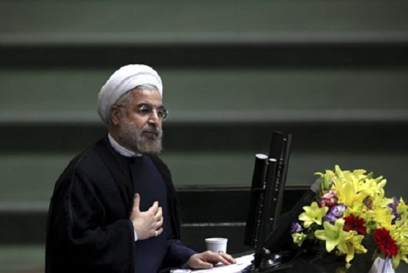 Iranian President Hasan Ruhani speaks during a debate at the parliament, in Tehran, Iran. (file photo)