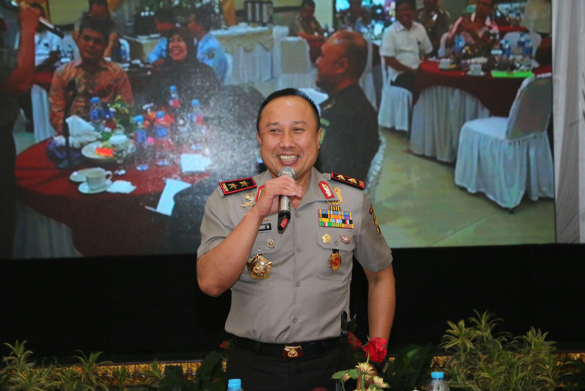 Irjen Pol Agung Budi Maryoto pada acara Coffee Morning membahas topik Penanggulangan Begal di Provinsi Sumatera Selatan. di markas Polda Sumsel, Selasa (7/2).