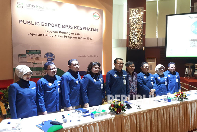 Jajaran Direksi BPJS Kesehatan menggelar Public Expose di Kantor Pusat BPJS Kesehatan, Jakarta, Rabu, (16/5).