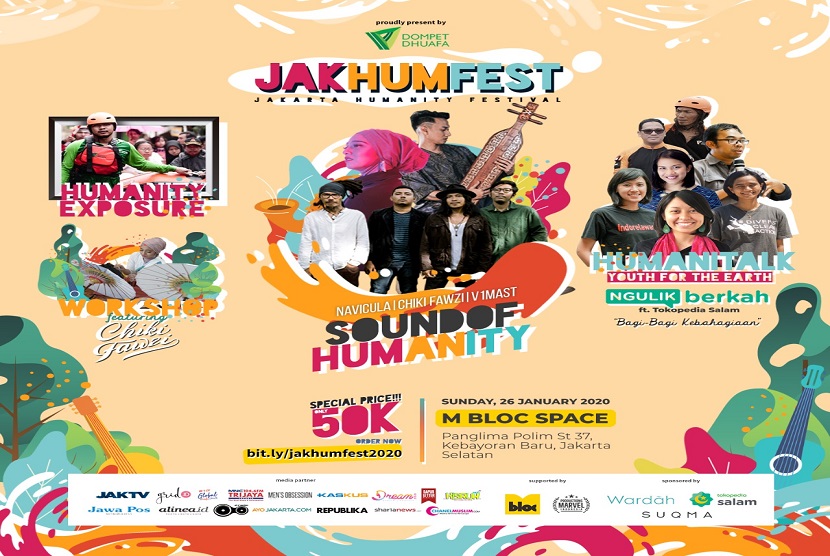 Jakarta Humanity Festival. Jakhumfest mengusung isu lingkungan dan kemanusiaan, serta kerelawanan sebagai topik diskusi.
