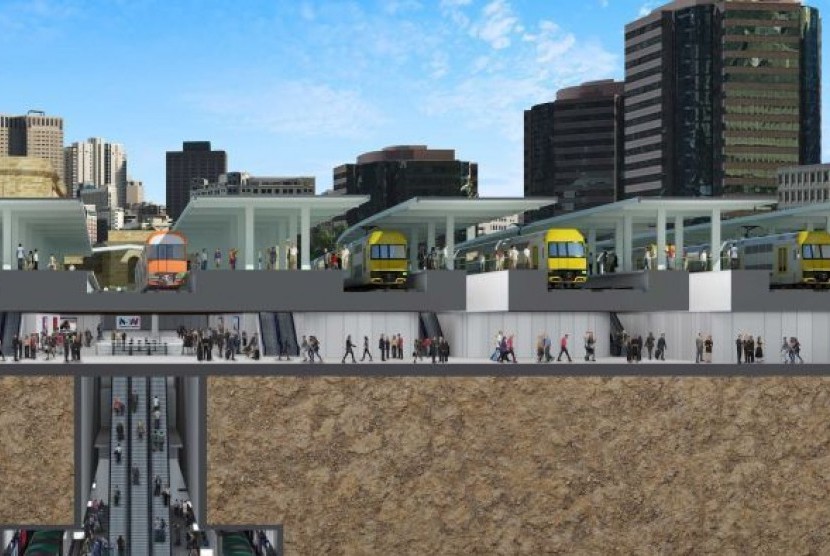 Jalur pejalan kaki di bawah tanah yang baru akan memudahkan komuter berganti moda transportasi di Stasiun Central Sydney.