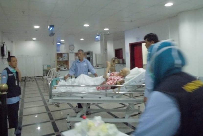 Jamaah calon haji yang sakit di Balai Pengobatan Haji Indonesia (BPHI) Makkah.