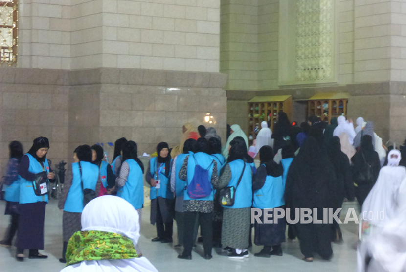 Jamaah haji Cina di Masjid Nabawi, Madinah, Rabu (9/8).