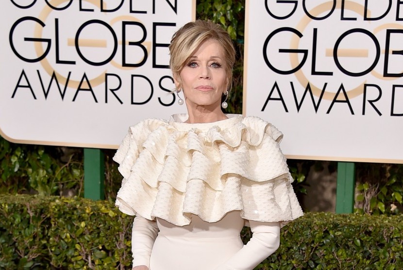 Jane Fonda, salah satu artis penolak masuknya Donald Trump ke Gedung Putih.