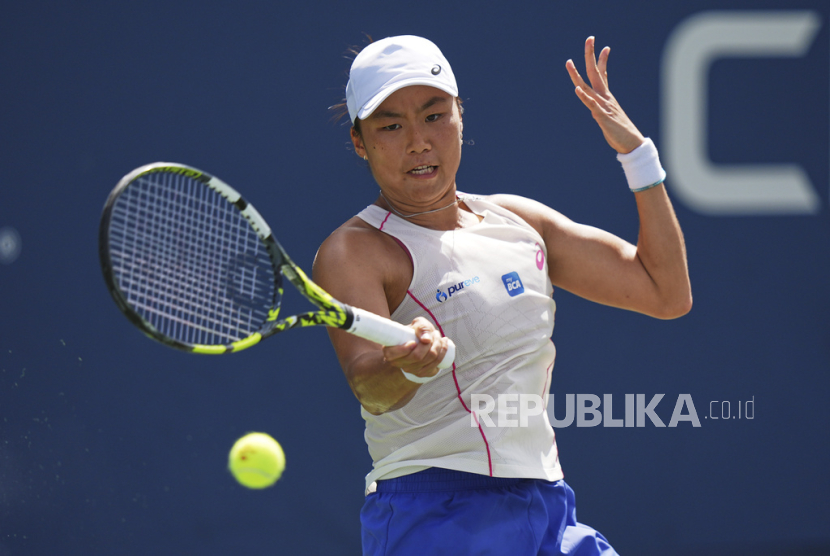Janice Tjen, petenis Indonesia yang beraksi di turnamen Grand Slam US Open 2025.
