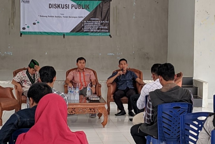 Jaringan Intelektual Muda Lampung untuk Demokrasi menggelar diskusi terkait isu SARA di Pilpres 2019.