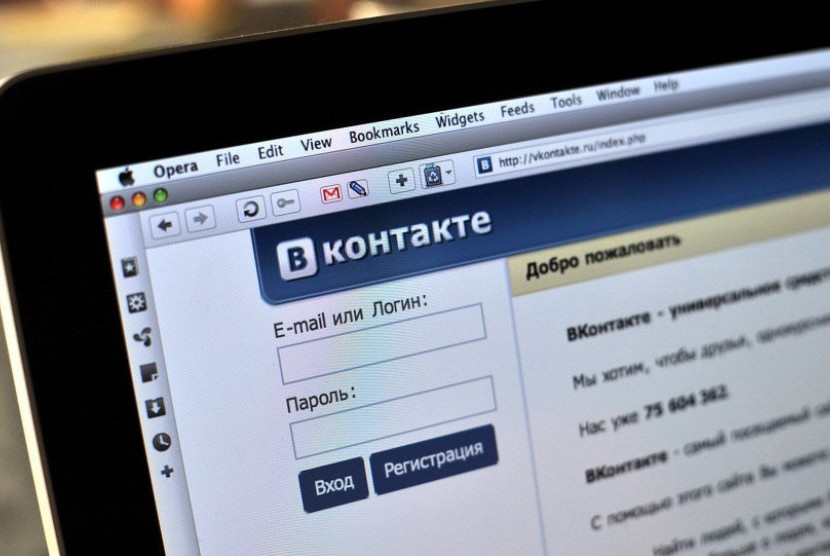 Jejaring sosial Vkontakte milik Rusia.