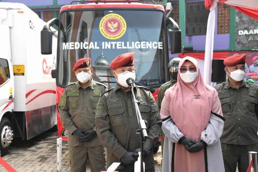 Jelang memasuki ajaran baru pascalibur lebaran, Badan Intelijen Negara melaksanakan swab antigen gratis di Pondok Pesantren Daarul Aytam As Shoffy, Gujung Putri, Bogor, Jawa Barat. 