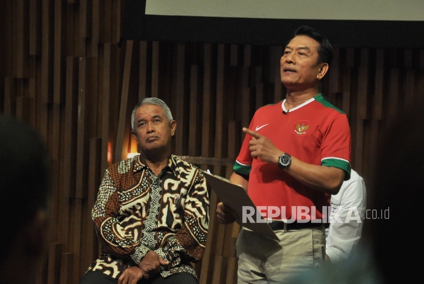 Jendral Purn TNI Moeldoko memaparkan programnya jika terpilih menjadi Ketua PSSI. 