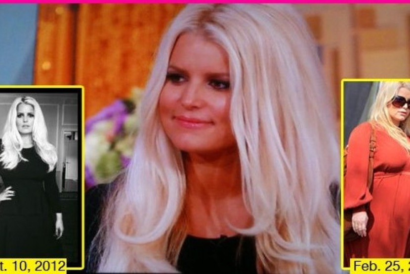 Jessica Simpson sebelum dan sesudah melahirkan