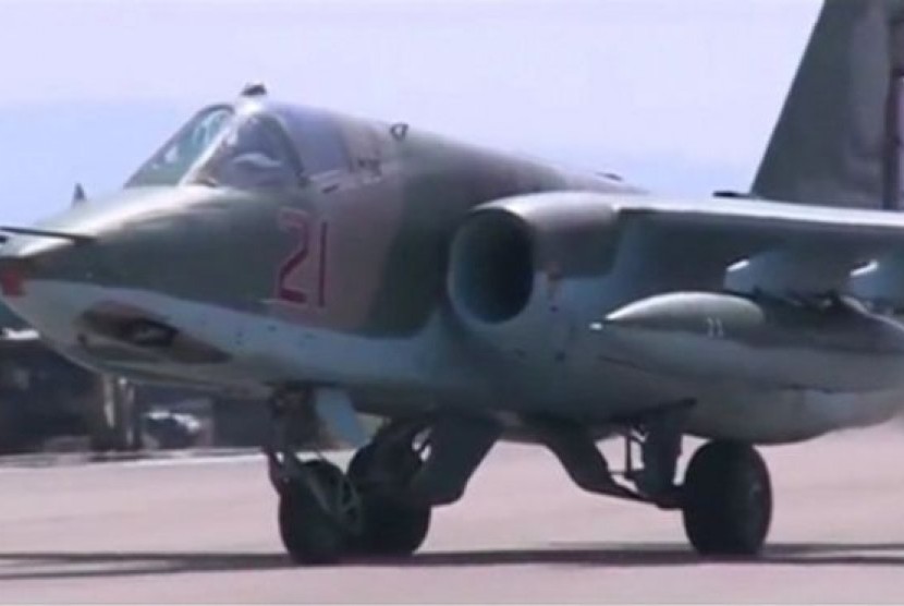 Jet tempur Rusia yang melakukan serangan udara di Suriah.