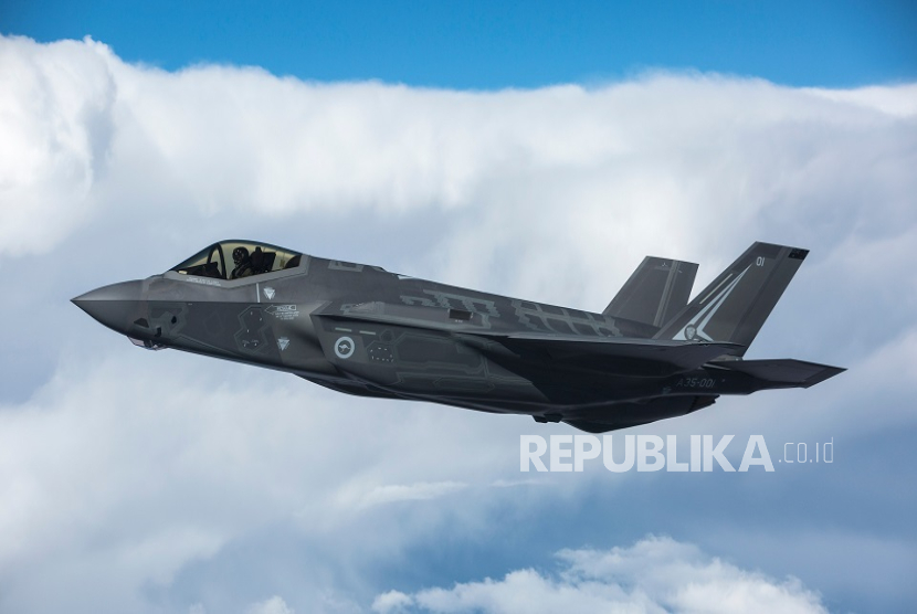 Jet tempur siluman F-35A Lightning milik Angkatan Udara Amerika Serikat (USAF).