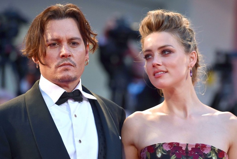 Johnny Depp dan Amber Heard di Venice Film Festival 2015.