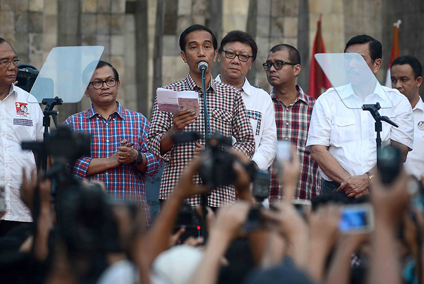 Jokowi dan pendukungnya mendeklarasikan kemenangannya 