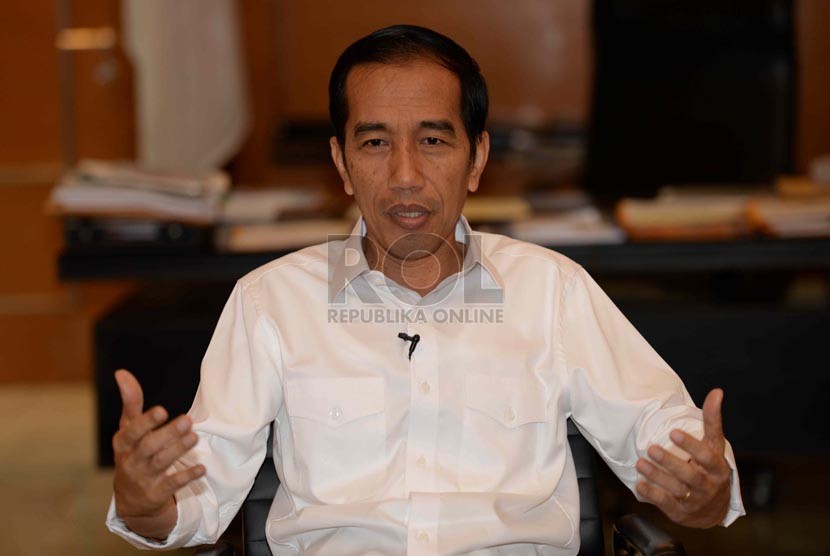 Jokowi (Joko Widodo) di Balai Kota, Jakarta, Rabu (3/9). (Republika/ Wihdan)