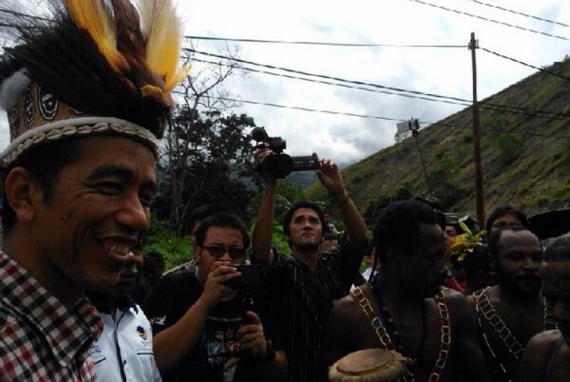 Jokowi ketika kampanye ke Papua.