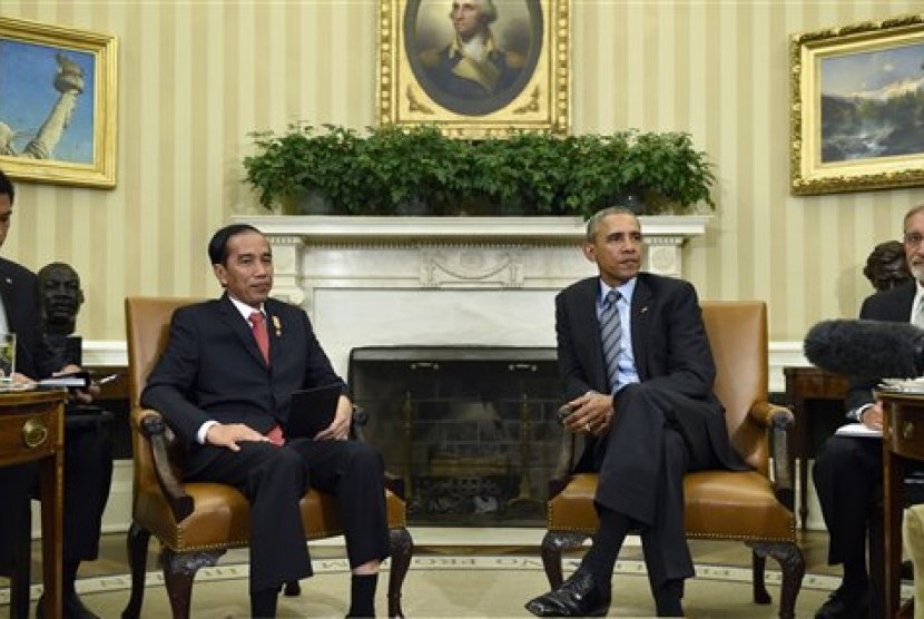 Jokowi menemui Presiden AS BArack Obama, Senin (26/10) di Gedung Putih