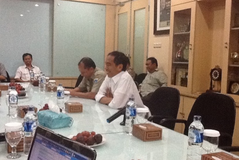 Jokowi saat berkunjung ke Harian Republika, Selasa (17/9)