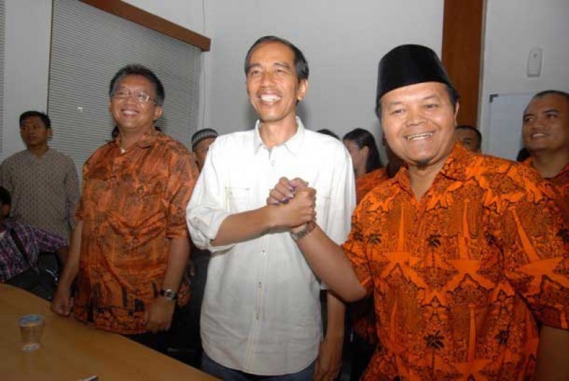 Jokowi temui Hidayat di Markas Pemenangan Hidayat-Didik Center, Rabu (11/6)