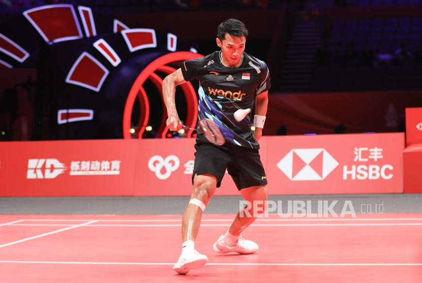 Jonatan Christie saat berlaga di BWF World Tour Finals 2024.